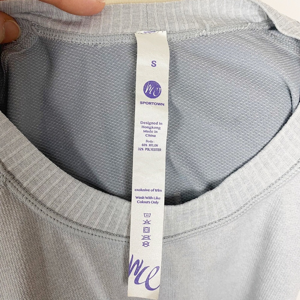 Sportown Seamless Raglan Mesh Performance Training Tee Shirt Womens Small Grey - Picture 3 of 3